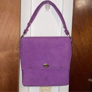 Vintage 70s Micro-Suede Turnlock Shoulder Bag